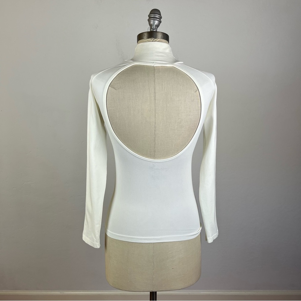 Free People White Mock Neck Open Back Top - Picture 7 of 8
